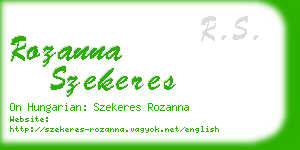 rozanna szekeres business card